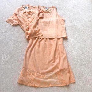 Country Wear Casuals Petite Large Linen Blend 3 Piece Skirt Set PL
